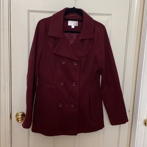 EUC Adorable Burgundy Pea Coat